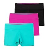 Layla Girls Dance Shorts, Gymnastics & Dancewear (3-Pack) Dazzle 7/8y