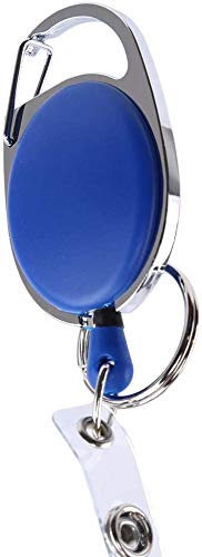 Fastside Retractable Badge Reel with Carabiner Belt Clip for ID Card Badge Holder (Blue)