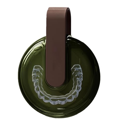 Estuche para tirantes, estuche de almacenamiento con correa para el cuello | Caja transparente de alineador portátil con correa | Estuche para prótesis, apto para lavavajillas, gran capacidad