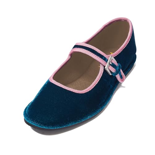 Pazzion Women Sweet Closed Round Toe Mary Janes Easy Buckle Strap Slip On Ballet Flats Basic Dance Fancy Ballroom Shoes Size 4-16 US