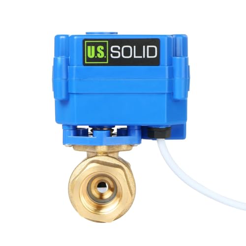 U.S. Solid 1/2 Motorized Ball Valve Brass Electrical Ball Valve DN15 with Full Port, 9-24V AC/DC, 2 Wire Auto Return Setup