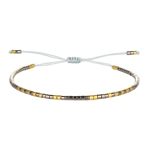Image of C.QUAN CHI Handmade Friendship Beaded Bracelet Adjustable Colorful Miyuki Beads Bracelet