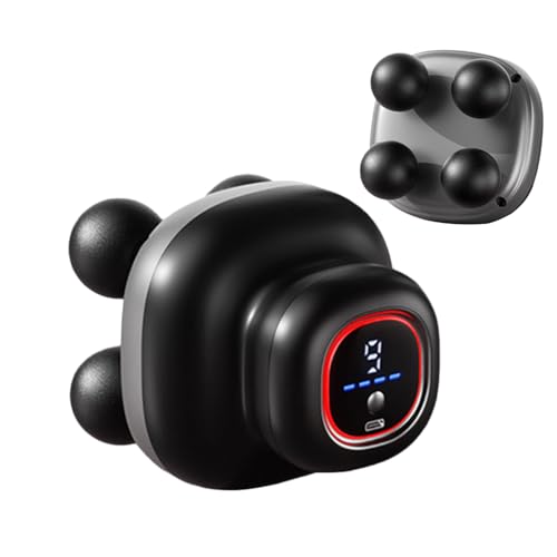 livre Massageur Électrique, Outil de Massage Apaisant à 4 Têtes, Appareil de Massage Portatif Électrique Multifonction à 9 Vitesses pour le Soulagement des Épaules, Jambes, Cou, Taille, Dos et Coudes