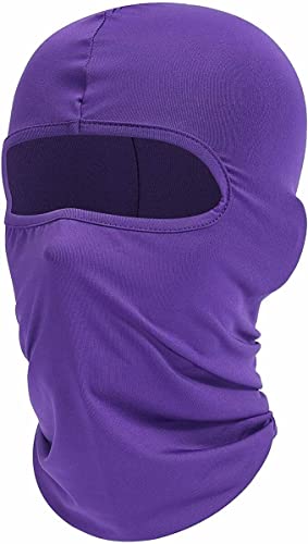UK-UNIQUE Balaclava Face Mask - Breathable Lightweight Ski Motorcycle Helmet Racing Cycling Multi-Purpose Balaclavas - Unisex Men Women Kids Boys Girls (Purple)