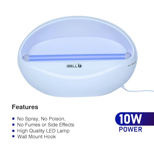 Image of iBELL P100IK LED Fly Catcher & Insect Killer Machine with Sticky Trap, No Side Effects, Compact and Stylish Design for Home, Office and Restaurant (White)