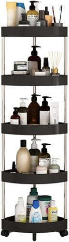 Zehaiwl バスルーム 浴室用ラックコーナー ラック ステンレス 3〜5 段シャンプーラック 水切り サビ防止 調味料収納 浴室収納 台所収納 バスルーム整理 (ブラック,36x114x26cm)