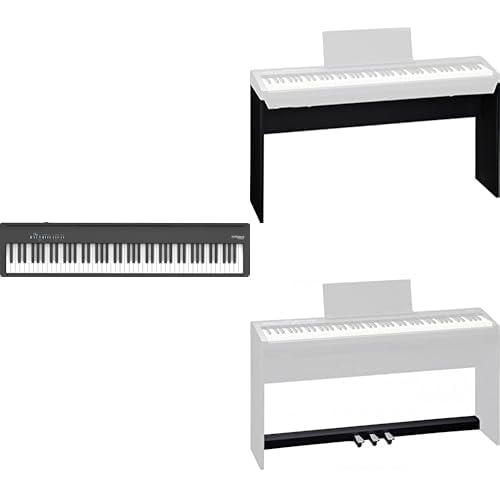 Pacchetto pianoforte digitale Roland FP-30X nero + supporto KSC-70-BK per pianoforte digitale + Kpd-70 Pedaliera, Nera