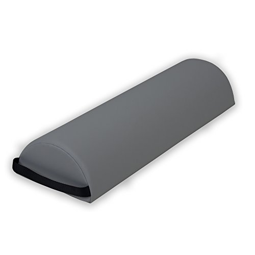 EARTHLITE Bolster Pillow Half Jumbo  Durable Massage Bolster, 100% PU Upholstery incl. Strap Handle/Professional Quality for Massage Tables/Back Pain Relief, Sterling