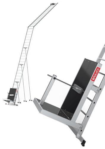 BAULICH - Schrägaufzug Elektrisch für Photovoltaikmodule - Leiterlift, Bauaufzug mit Transportplattform - Hubhöhe 12 m - Tragkraft bis 0,12 t - Maße 63 x 1250 cm - Aus leichtem Aluminium gefertigt