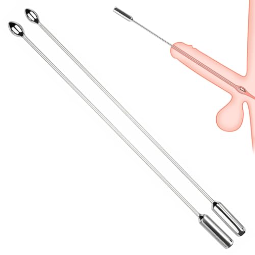 Edelstahl Harnröhren Set,Metall Dilatatoren Penis Plug Urethral Dilator Katheter Harnröhren Stimulation Harnröhrensonden Penis Masturbation Prostata Massage Sexspielzeug für Männer (Ø:0.8+0.9cm)