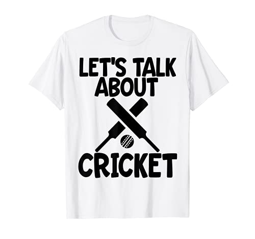 Cricket Game For Men Let's Talk About Cricket T-Shirt T-Shirt, White