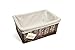 Produktbild Woodluv Brown Wicker Aufbewahrungskorb W/Off White Cloth Futter Xmas Hamper - Medium