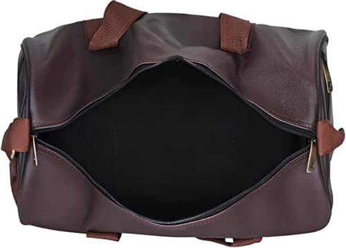 Image of KT Leather Duffle Bag for Men | Gym Bag Men Travel Gym Bag Sports Duffel Weekender Carry Bag with Shoulder Strap