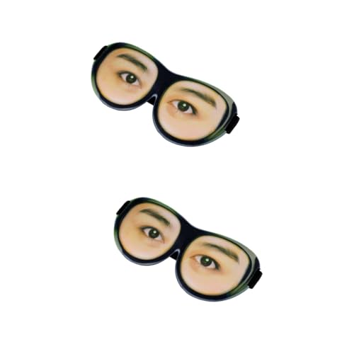 MOLUCKFU 2個 メガネアイシェード 旅行用睡眠 面白いアイシェード 3dアイシェード 3dスリーピングアイシェード スリーピング トラベルアイ 面白い目隠し スリープ