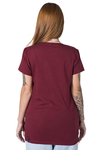 Camiseta Feminina Stoned Vou ver e te aviso Bordô M