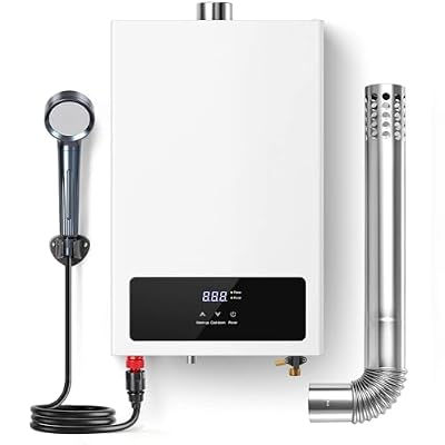 SNDOAS Natural Gas Tankless Water Heater,4.75GPM 102,000BTU Instant Hot Water Heater,18L Forced Exhaust Gas Water Heater Indoor Wall-Mount with LED Display,On Demand Water Heater for Home