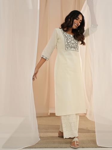 Image of Libas Womens Yoke Design Cotton Straight Kurta for Women Suit