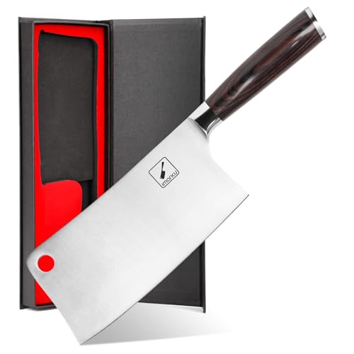 imarku Hackmesser, Klingenlänge 18cm Nakiri Messer Scharfes Chinesisches Kochmesser Küchenmesser Hochwertigem Edelstahl Hackbeil Knochen Profi...