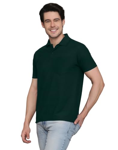 Image of INKKR Men's Polo Neck Half Sleeve Cotton Blend Regular Fit T-Shirt With Pocket