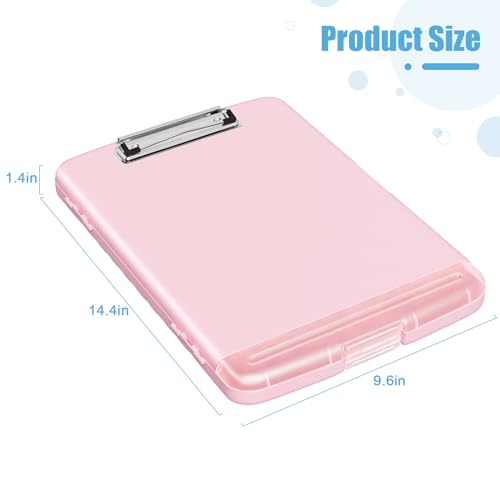 Hongri Clipboard with Storage with Pen Holder, Folder Nursing Clip Board 8.5 x 11 Foilo-Side Opening, High Capacity, Light Weight for Teachers, Classroom. Size 14 x 9.6 x 1.2 in(Pink) - Thumbnail 4