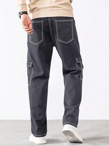 Image of Noble Monk Men Mid Rise Baggy Fit Jeans | Cargo Pocket | Streachable Jean