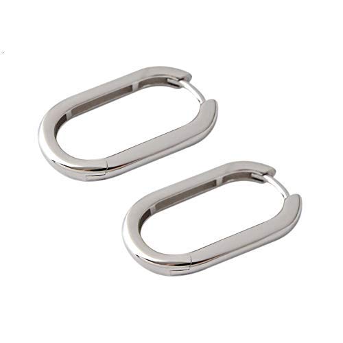 Créoles en argent sterling 925 légères ellipse or pour oreilles sensibles