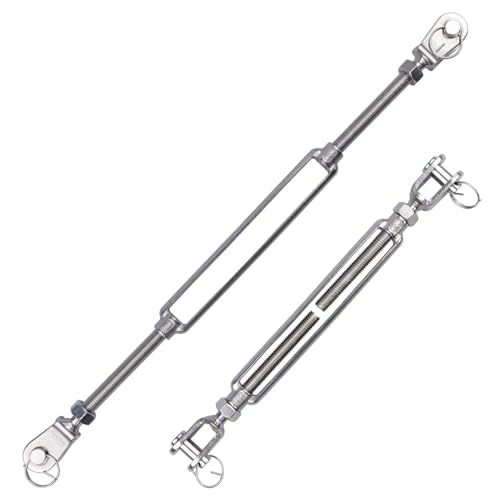 2Pcs 304 Stainless Steel Jaw and Jaw Turnbuckles M5 M6 M8 M10 M12 M14 M16 for Tensioning Cable Rope Chain(M6) miniatura 2