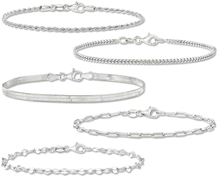 Ross-Simons Italian Sterling Silver Jewelry Set: 5 Chain Bracelet...
