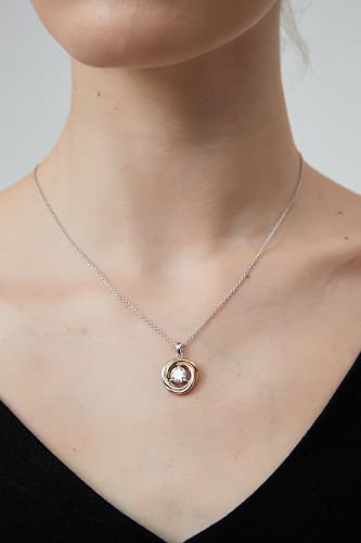 G&GEMSJEW Moissanite Tricolor Interlocking Circle Necklace for Women | 18K Gold Plated Dainty Pendant | Hypoallergenic, Non-Tarnish, Adjustable 18+2” Chain Gift for Wife, Girlfriend, Sister, Mom3
