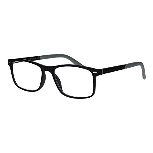 PASTL Magnified Reading Glasses Clear Lens Matte Finish Rectangular Spring Hinge