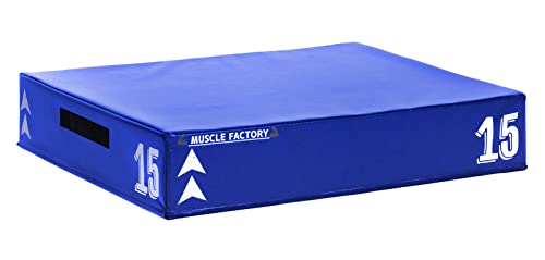 MUSCLE FACTORY ジョイント式 プライオボックス ソフト ジャンプボックス プライオメトリクス ボックス ステップ台 エクササイズ 体幹 トレーニング 単品 70*80*15cm (ブルー)