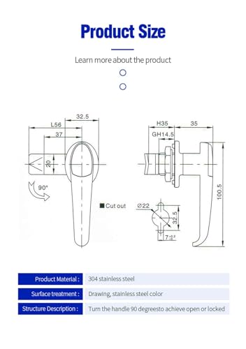 Cerradura eléctrica de acero inoxidable MS308 con cilindro de cobre 4