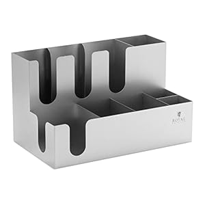 Royal Catering RCCS-02 standaard voor bekers en deksel, 9 vakken, roestvrij staal, houder voor wegwerpbekers en…