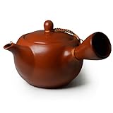 Teapot Kyusu Ceramic Chinese Gongfu Tea Pots 320cc with Handle Stainless Steel Filtration for Loose Tea