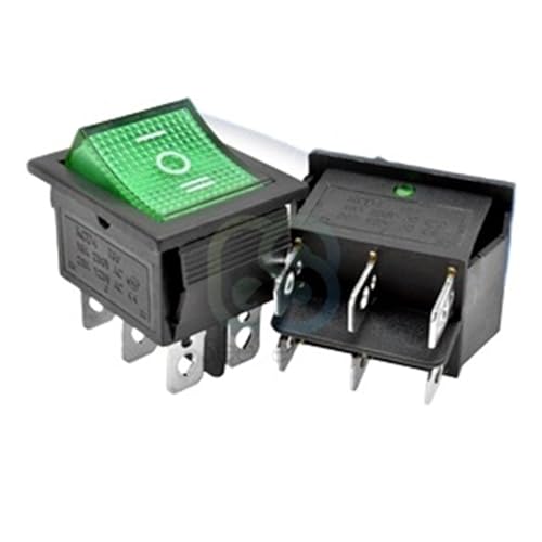 TSIOHKBS 5PCS KCD4 Rocker Switch ON-Off 2 Position On-Off-On 3Position 4Pins/6Pins Electrical Equipment with Light Power Switch 16A 250VA (On-Off-On 6pin-02)