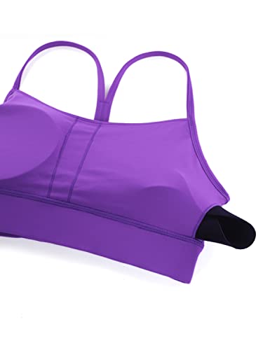 Image of CRZ YOGA Butterluxe Y Back U Neck Sports Bra | Light Support, Removable Pads, Yoga, Extremely Soft, Longline, for Women