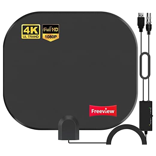 2022 Version Antenne TV Intérieur Puissante TNT HD – Longue Portée Antenne HDTV avec 30dBi Gain Amplificateur de Signal Intellectuel - pour 1080P 4K Chaînes Télévision Gratuites - 5m de Câble Coaxial