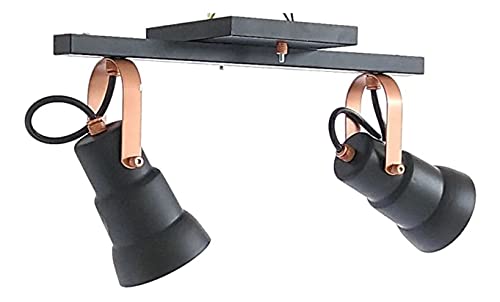 Spot Trilho/2 Preto/Cobre, Emalustres