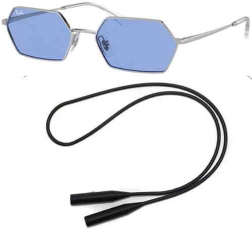Ray-Ban RB3728 Sunglasses Bundle: RB 3728 YEVI 003/80 Silver/Blue Polyamide Standard and Universal Anti-slip Silicone Leash2