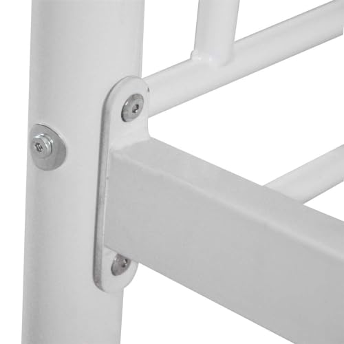 Karl Home White Bunk Bed Twin Over Twin, Metal Bunk Bed With Built-In Ladder And Safety Guardrail thumb #8