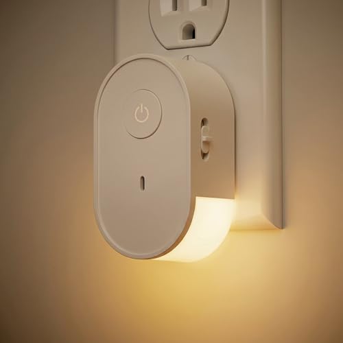 LED Night Lights Plug into Wall Warm White 3000K/6000K Adjustable 1W Soft Nightlight for Home Hallway Bathroom Bedroom Stairs Kitchen Entryway Basement Modern Low Power Wall Lights