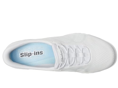 Skechers Modern Comfort Women's Women's Breathe Easy-Knitty Waves Hands Free Slip-Ins Sneaker, White, 6.52