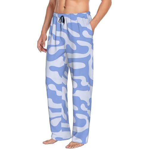 Light Blue Camouflage Mens Pj Pants,Soft Men Lounge Pants,Mens Pajama Pants Bottoms,Sleep Pants For Men