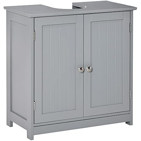 kleankin Under-Sink Storage Cabinet with Adjustable Shelf Cover