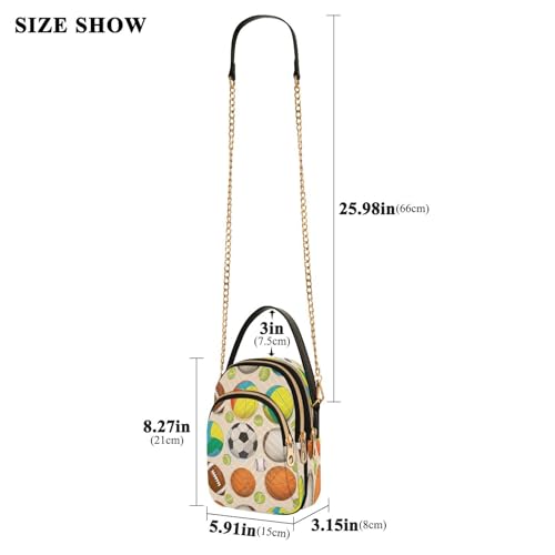 Sports Balls Shoulder Bags for Women Retro Classic Handbag Purse Small Purses with Chain3