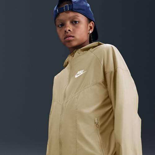Nike Sportswear Windrunner Big Kids' Hooded Repel Jacket (Parachute Beige/Parachute Beige/White)4