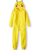 AME Sleepwear Boy's Pikachu Hooded Union Suit Pajama Onesie,Yellow,Small 6/7