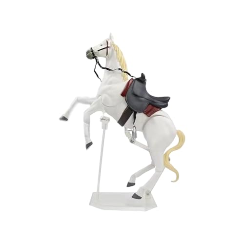 Figura de caballo articulable blanco resistente con base estable modelo Y