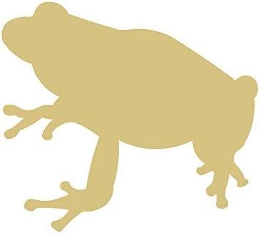 Frog Cutout Unfinished Wood Jumping Amphibian Froggy Lily Pad Animal MDF Shape Canvas Style 4