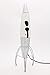 Retro Rocket Ship Ferrofluid Lava Lamp with Magnetic Black Wax and Clear Liquid, 18
